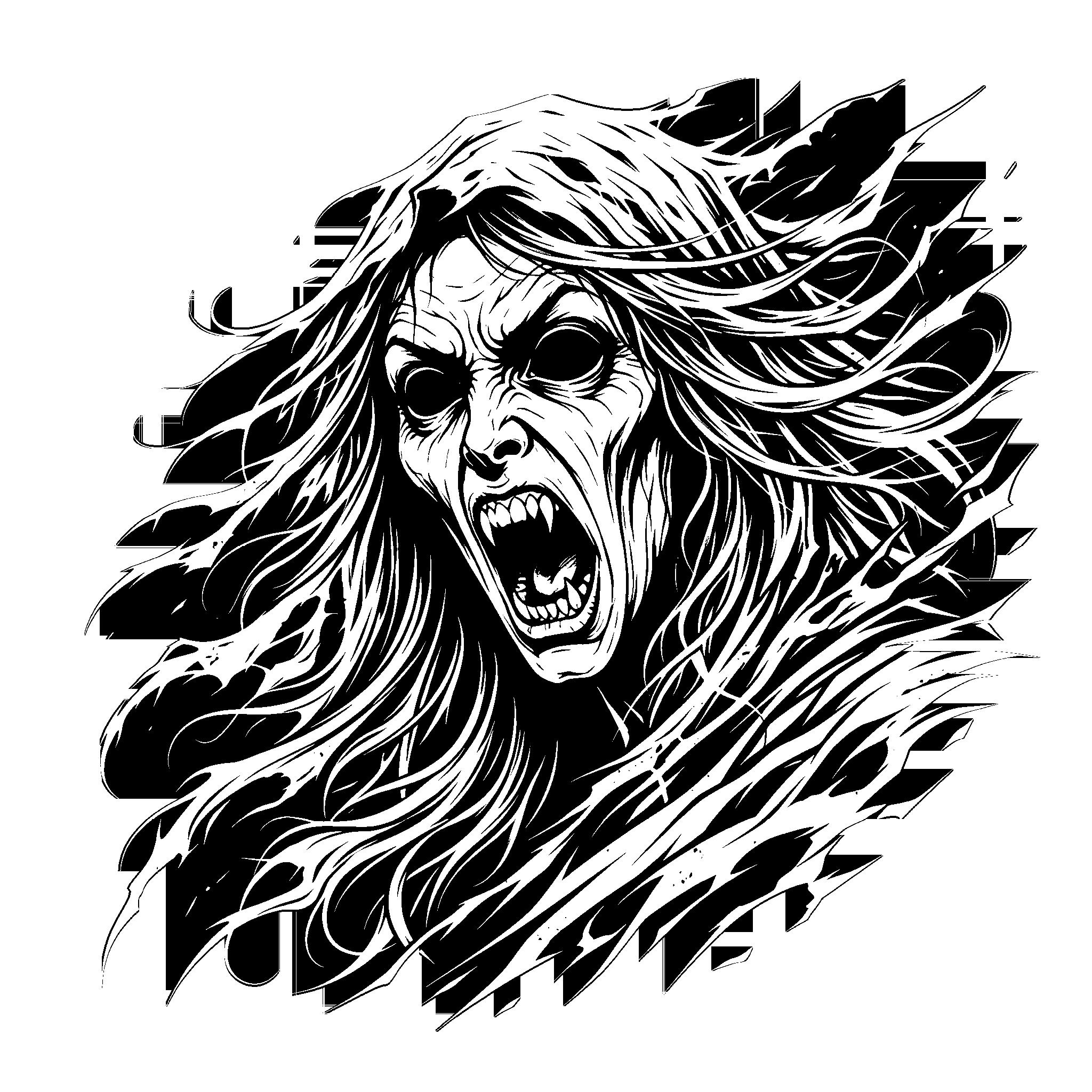 Scary Halloween page – bold monochrome