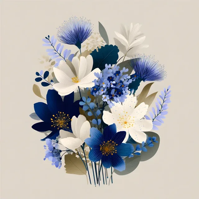 Winter bouquet in full color