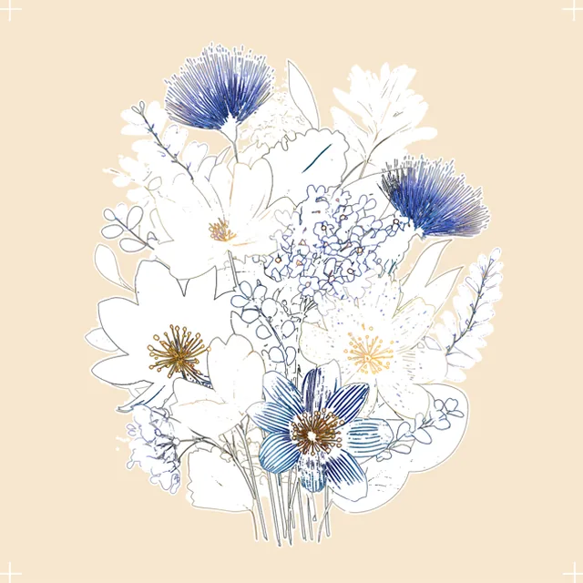 The same winter bouquet as a whisper page